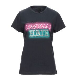 ⭕️ PINKO T Shirt Medium Oversized Grey Neon Crystals